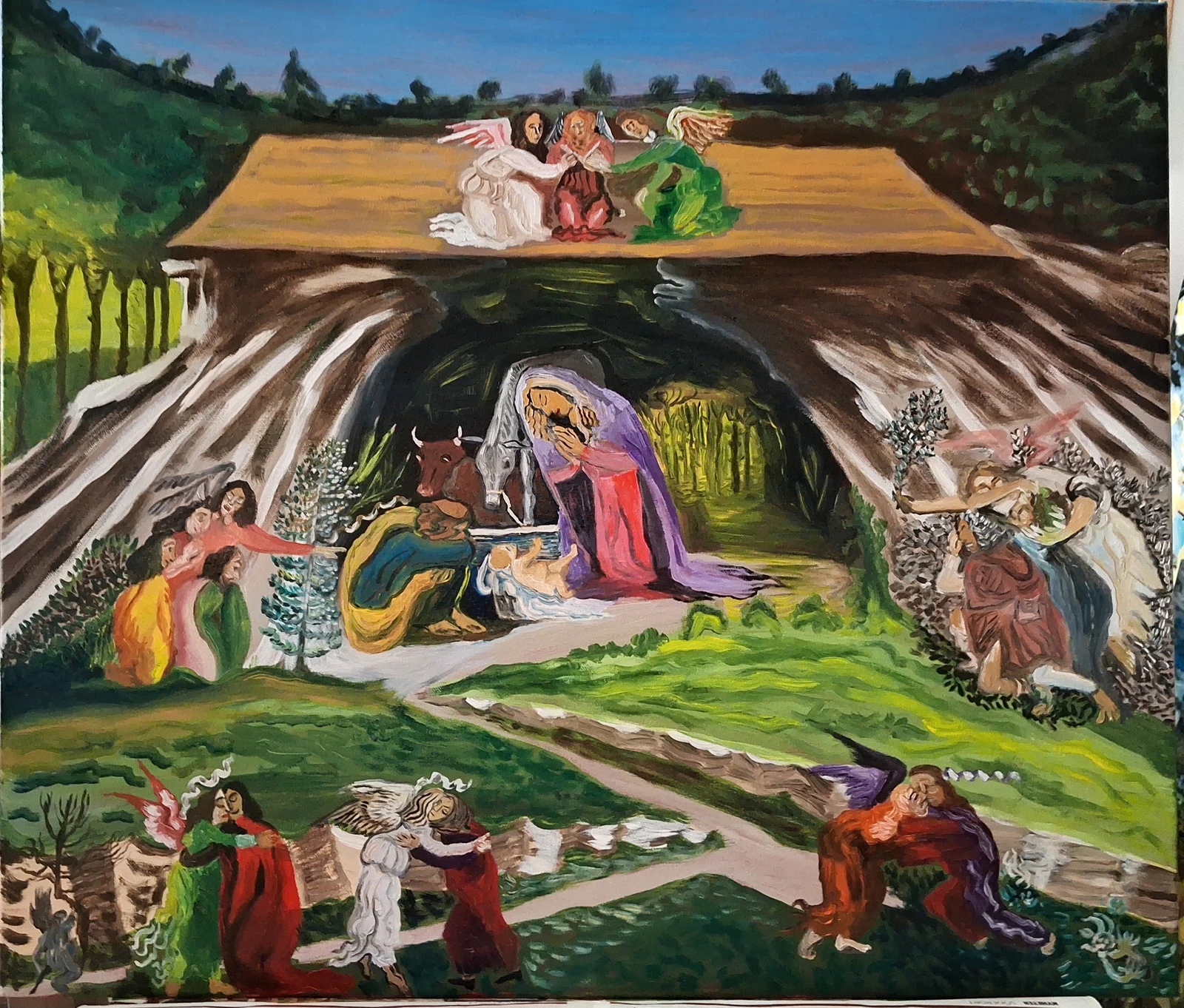 Oljemålning En kopia av Sandro Botticelli.. av Aminazin Van-Gogin