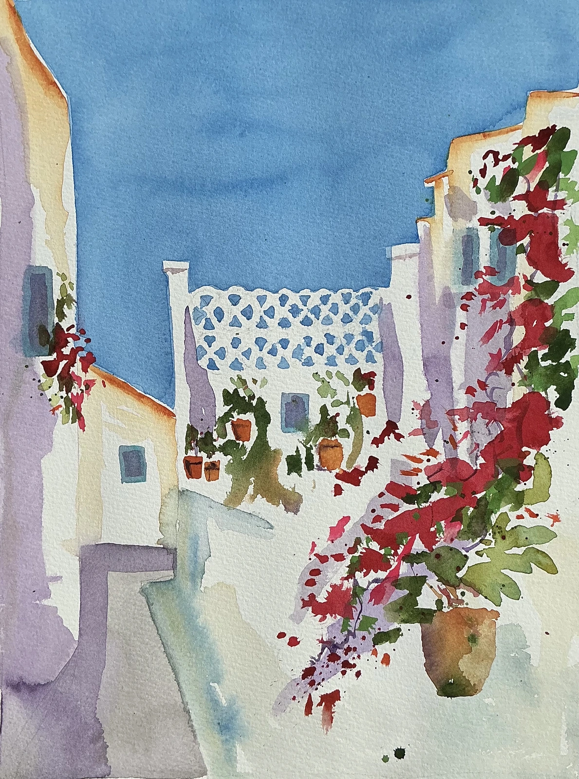 Akvarell Bougainvillea av David Powell