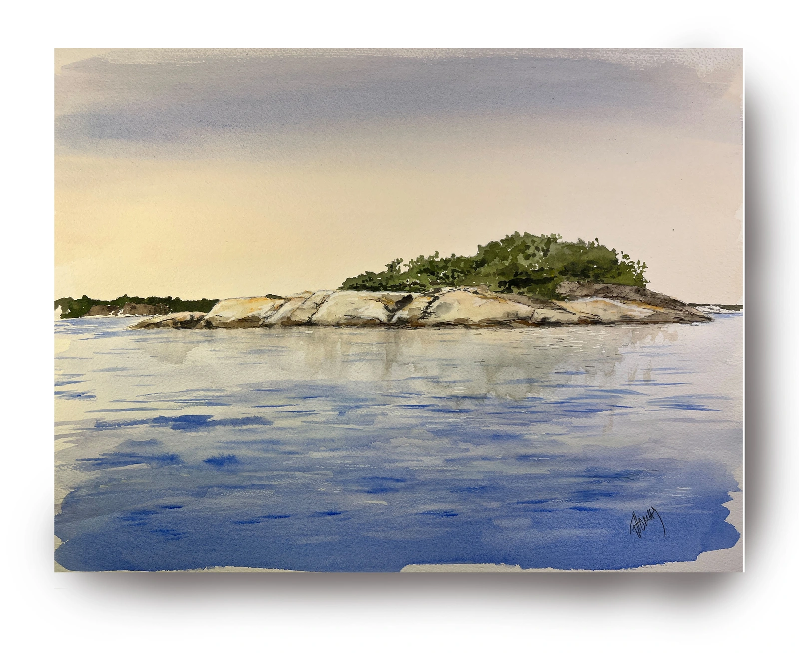 Akvarell Kåkenäs holme, Stenungsund av Thomas Ahlander