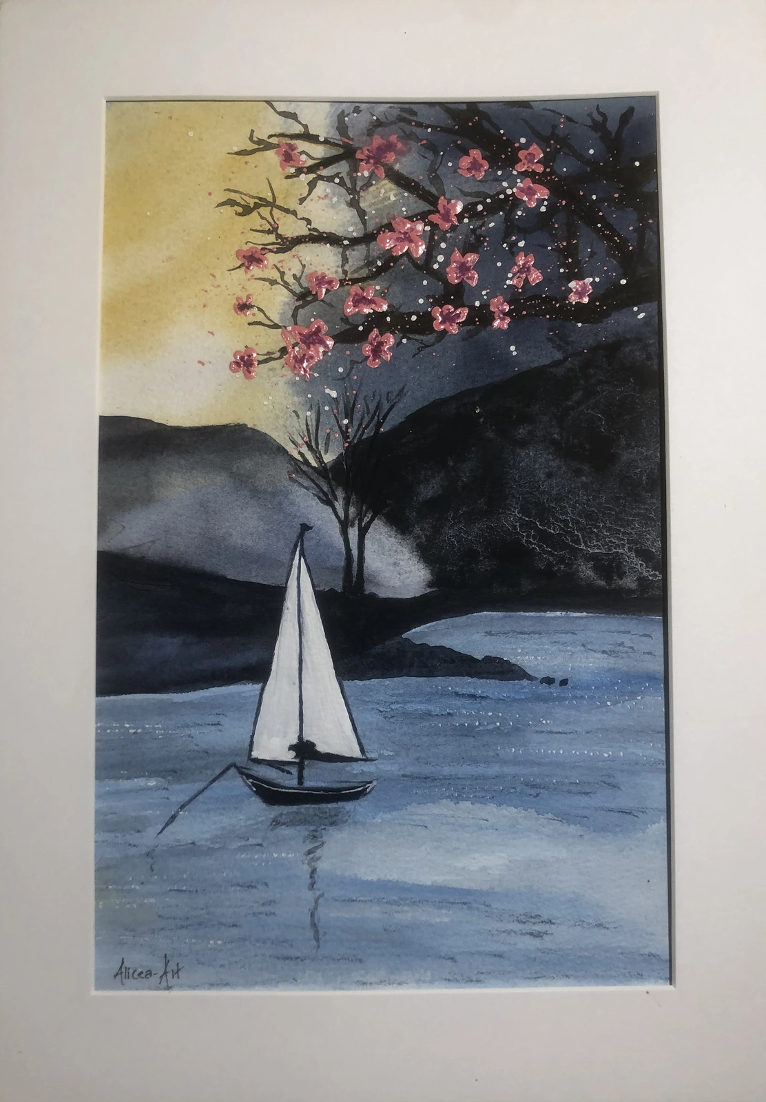 Akvarell Sailing in the spring av Hélena Melind