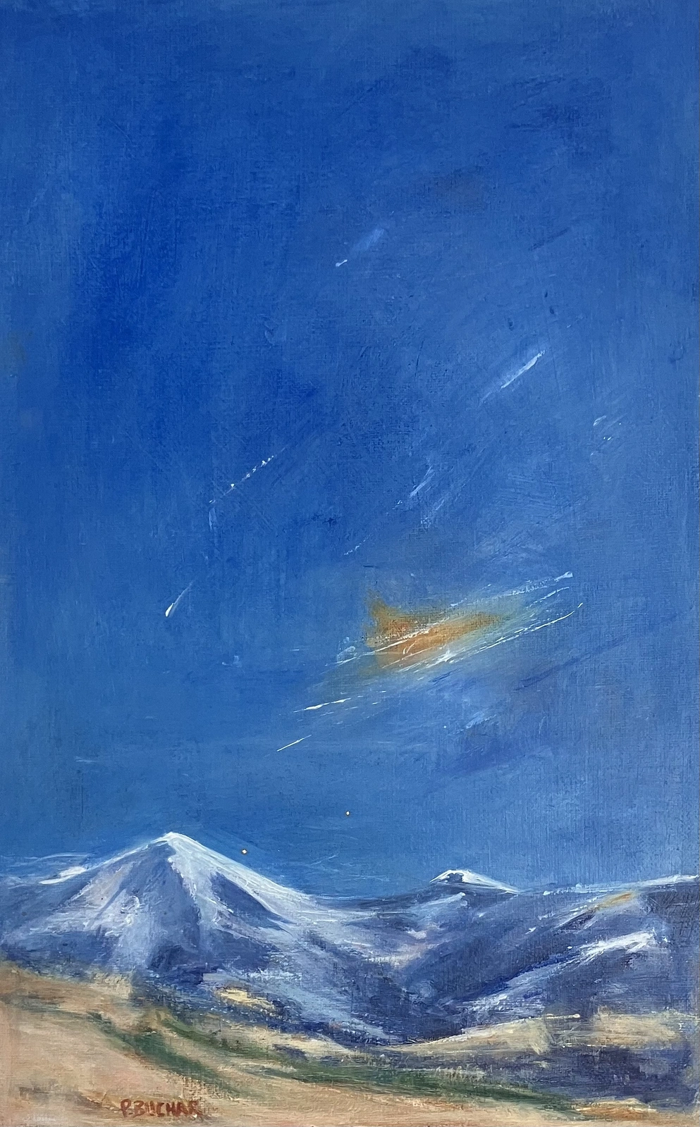 Oljemålning ”Mountain romance” av Peter Buchar