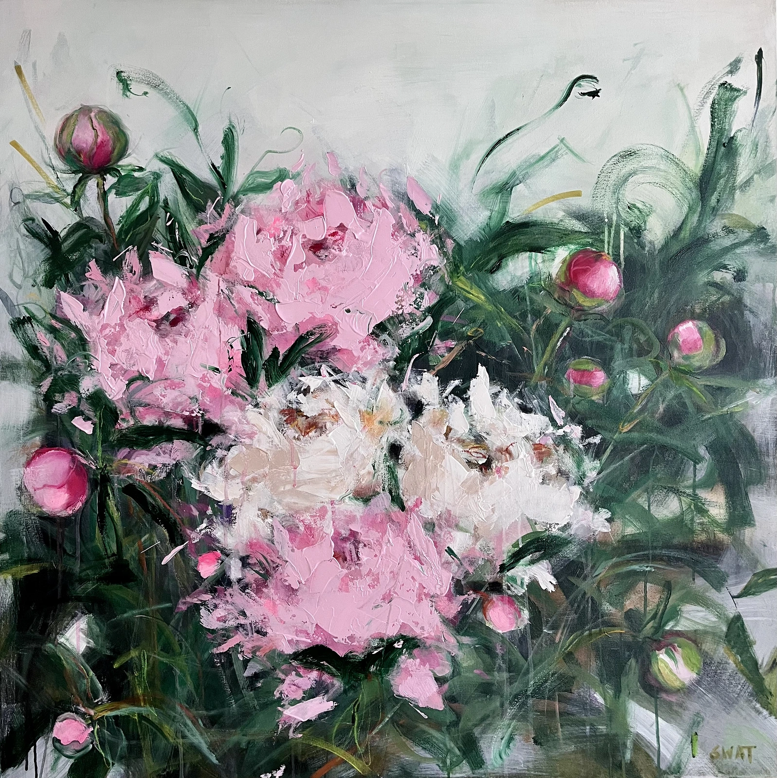 Akrylmålning Blommor av Ilona SWAT