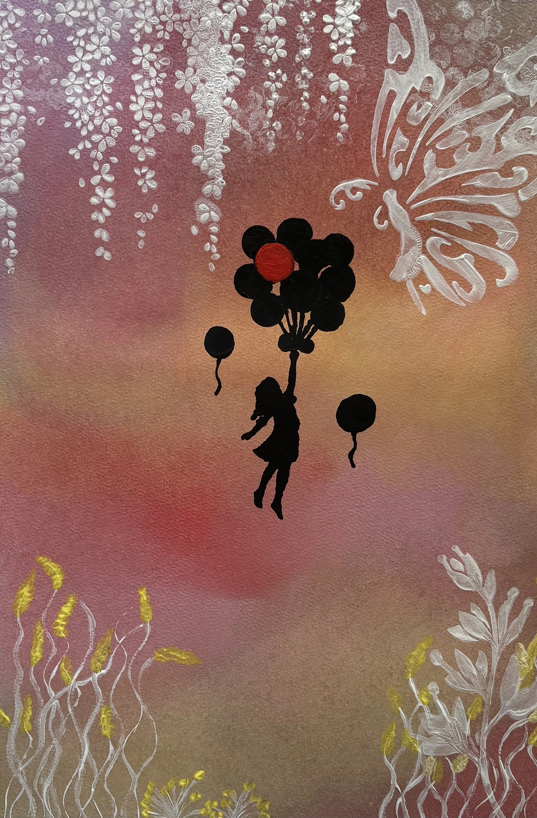 Akrylmålning Bara en röd av Ann-Christin (Acmpainting) Martinsson
