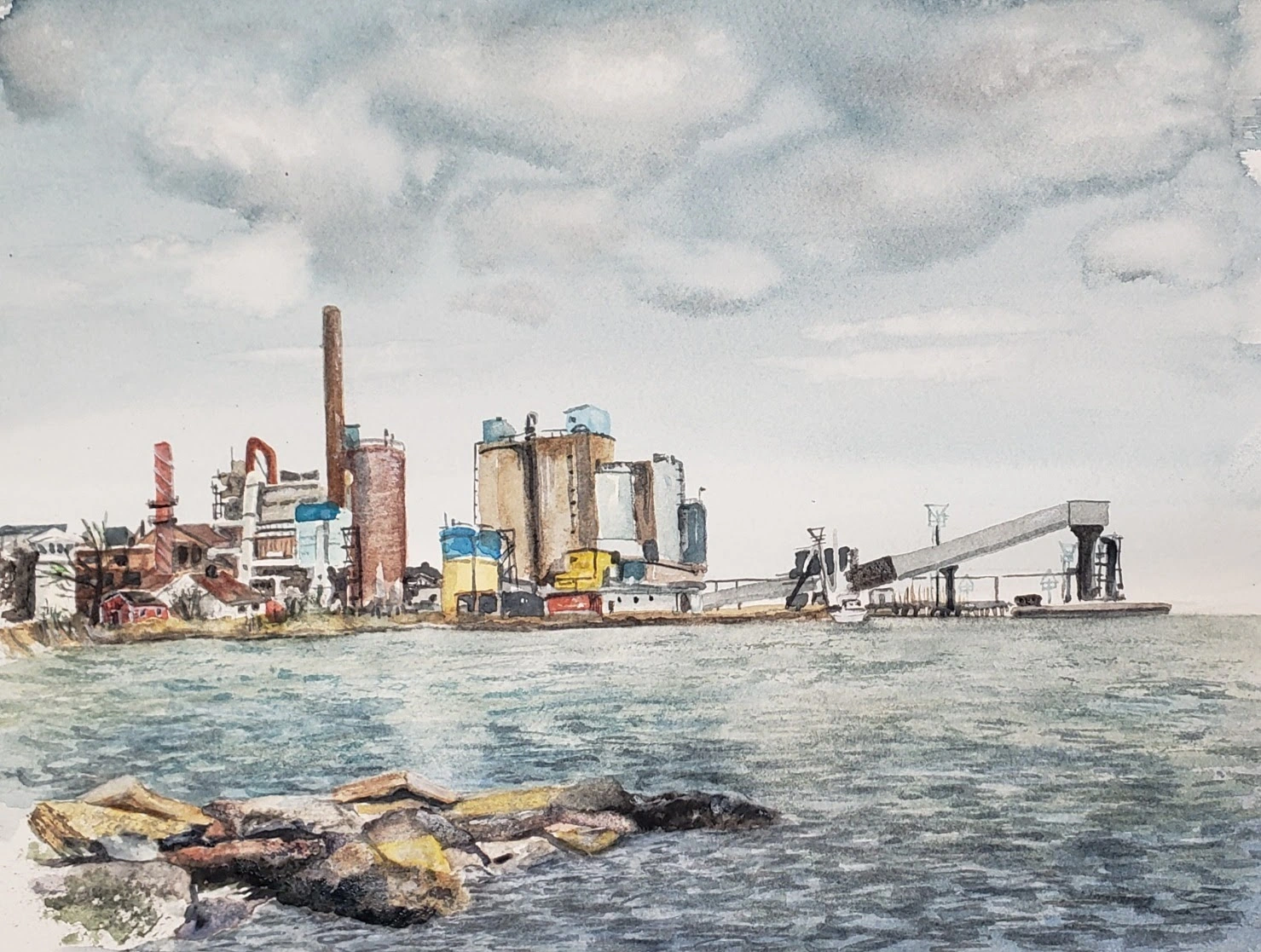 Akvarell Nr 8 - Degerhamn Cementa av Angelika Ann Kammerer