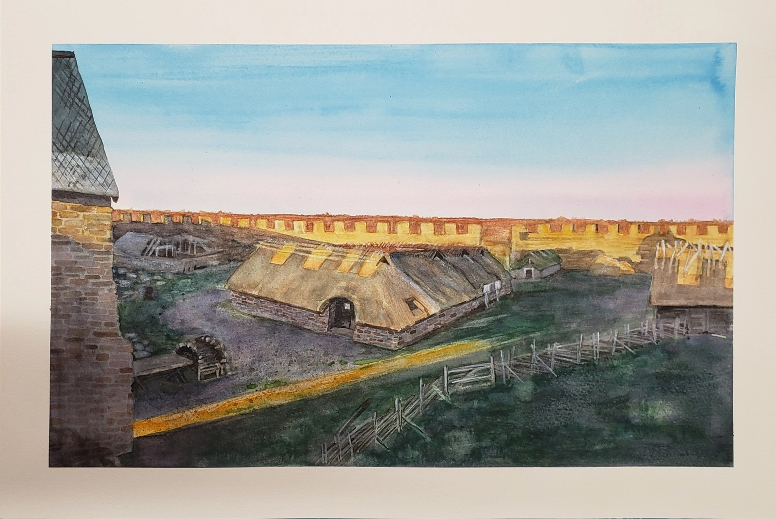 Akvarell Nr 11 - Eketorps borg av Angelika Ann Kammerer
