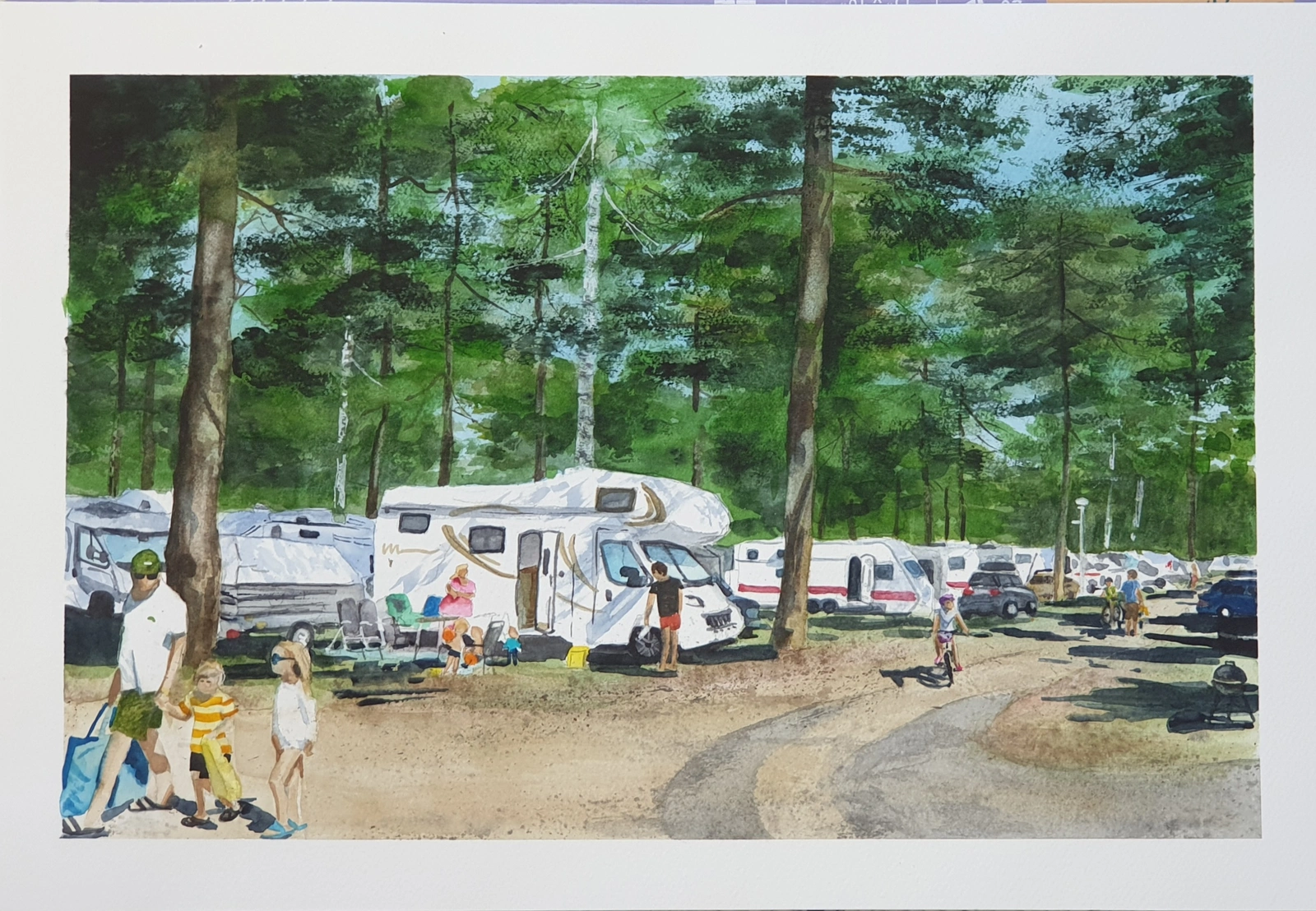 Akvarell Nr 32 - Böda Sand Camping av Angelika Ann Kammerer