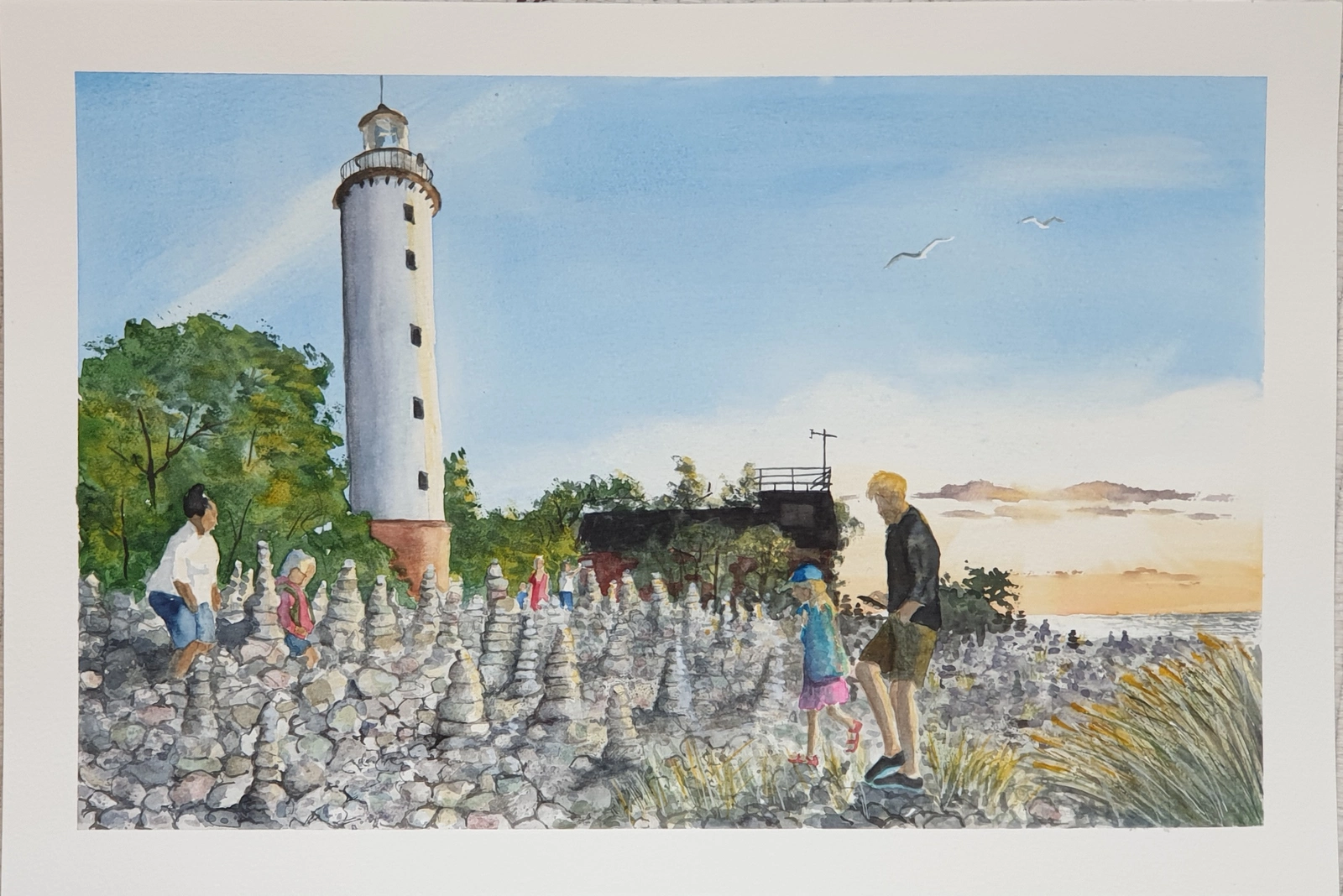 Akvarell Nr 34 - Långe Erik på norra udden av Angelika Ann Kammerer