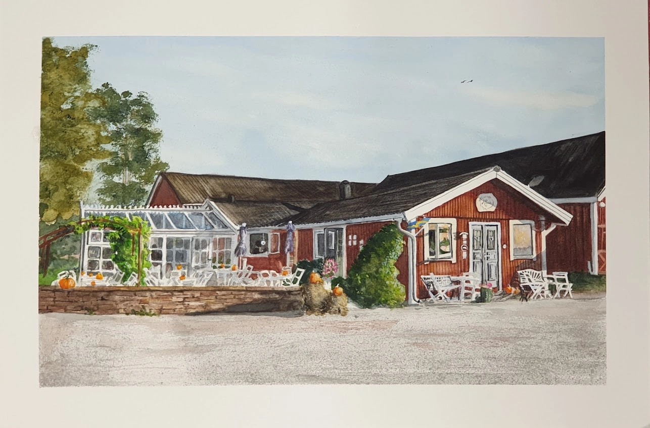 Akvarell Nr 49 - Café Mormors, Stora Rör av Angelika Ann Kammerer