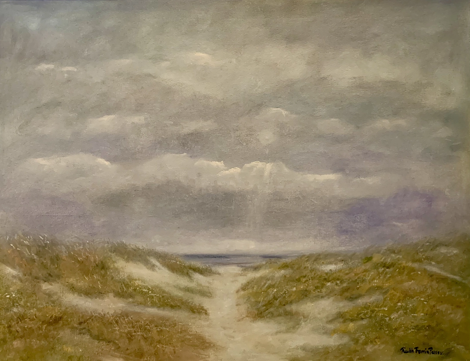 Oljemålning Till havet av Ruth Fomin Persson