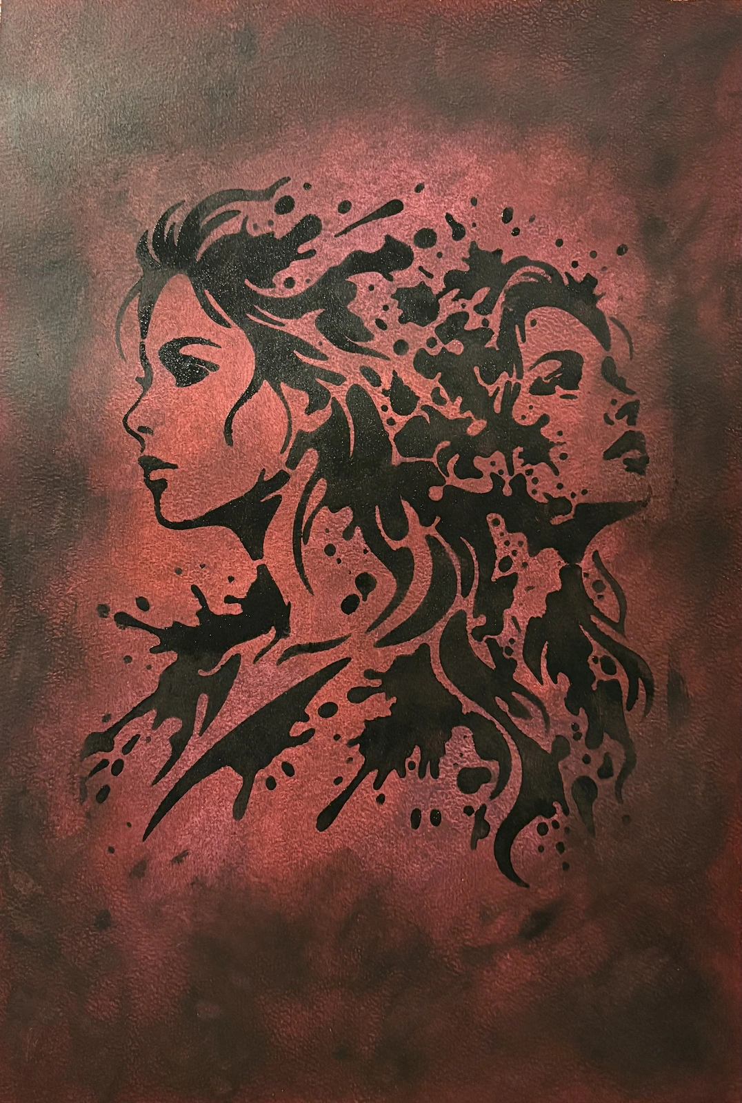 Akrylmålning Hon som blev två - som blev en av Ann-Christin (Acmpainting) Martinsson