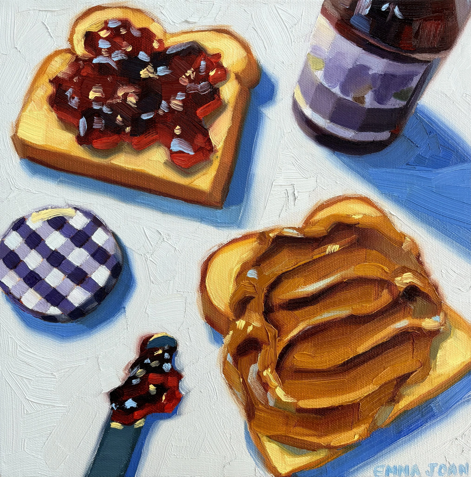 Oljemålning PB&J av Emma Joan