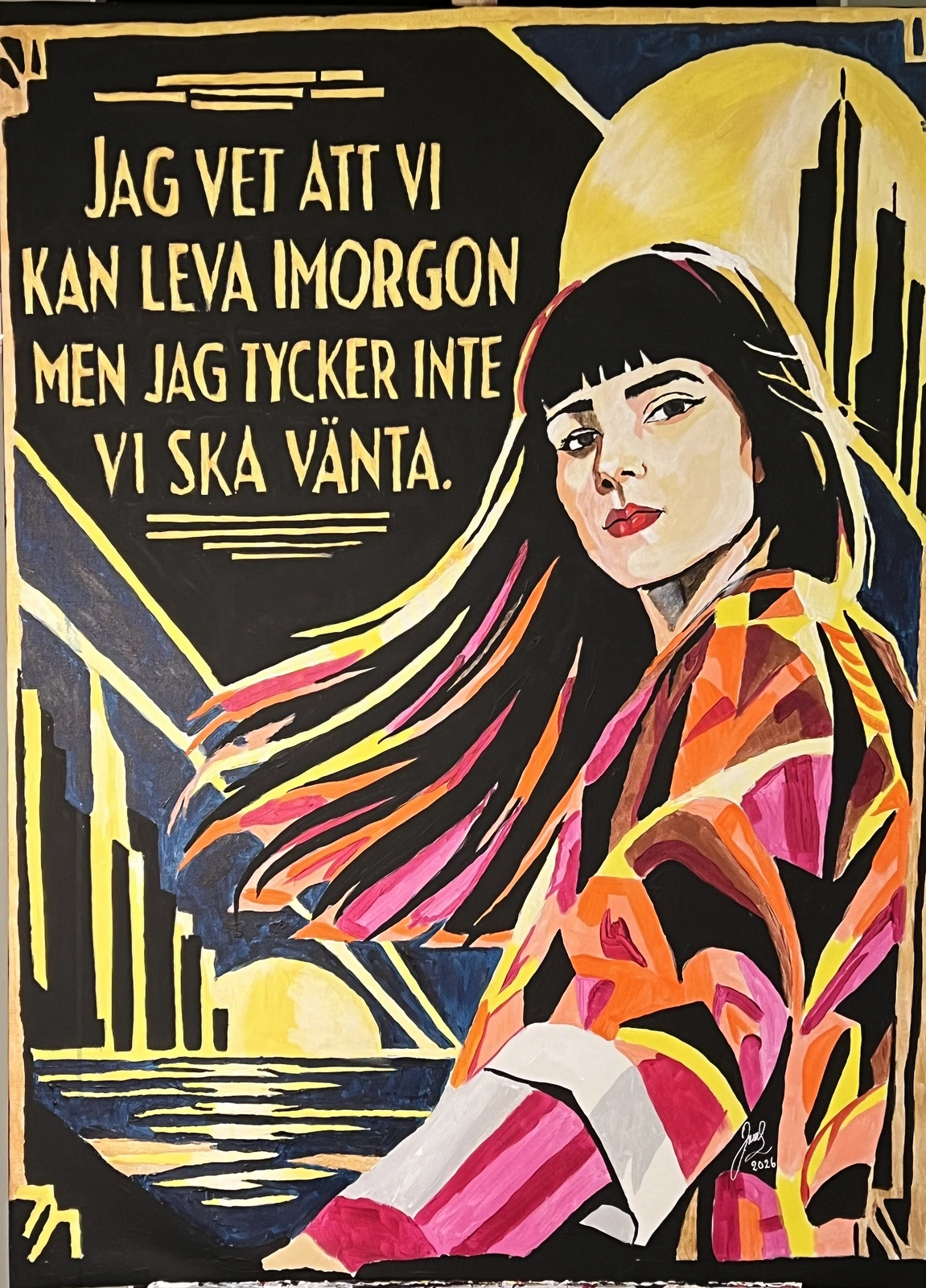 Akrylmålning Laleh av Jonas Kihlman