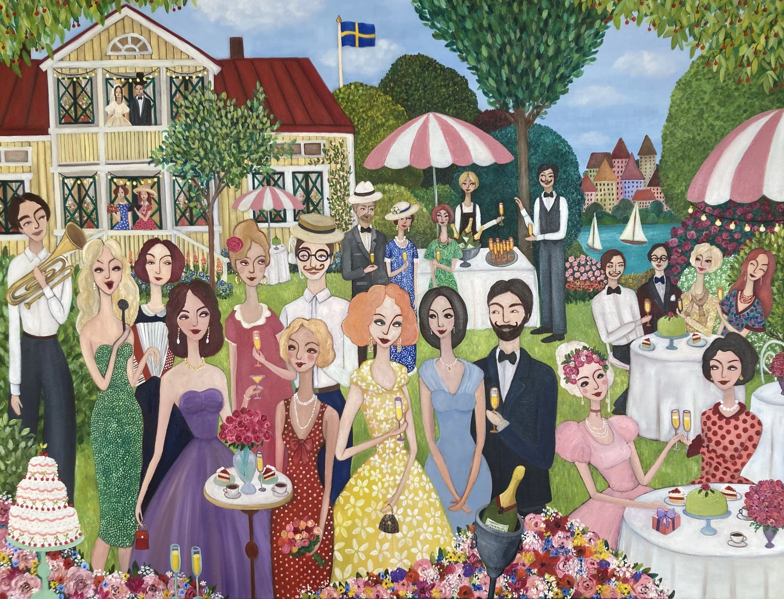 Oljemålning Sommarbröllop av Weronika Hagerling