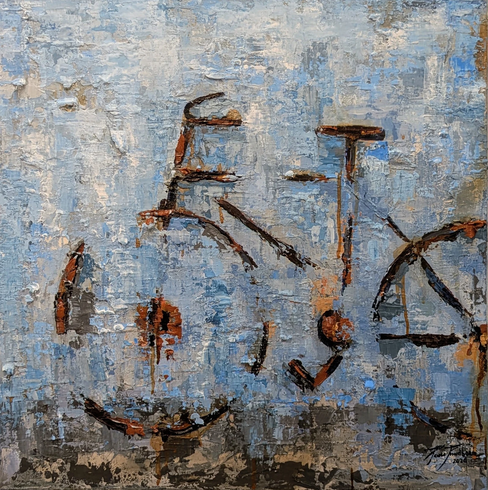 Akrylmålning Cykel nr.24 av Paula Rindborg