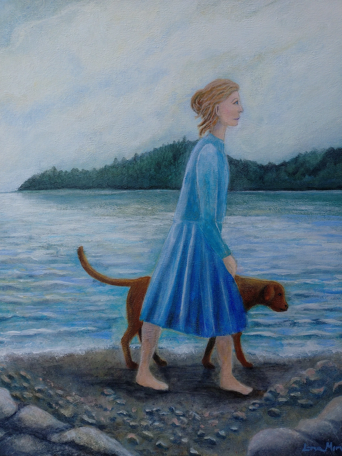 Akrylmålning Promenad av Lena Marvet