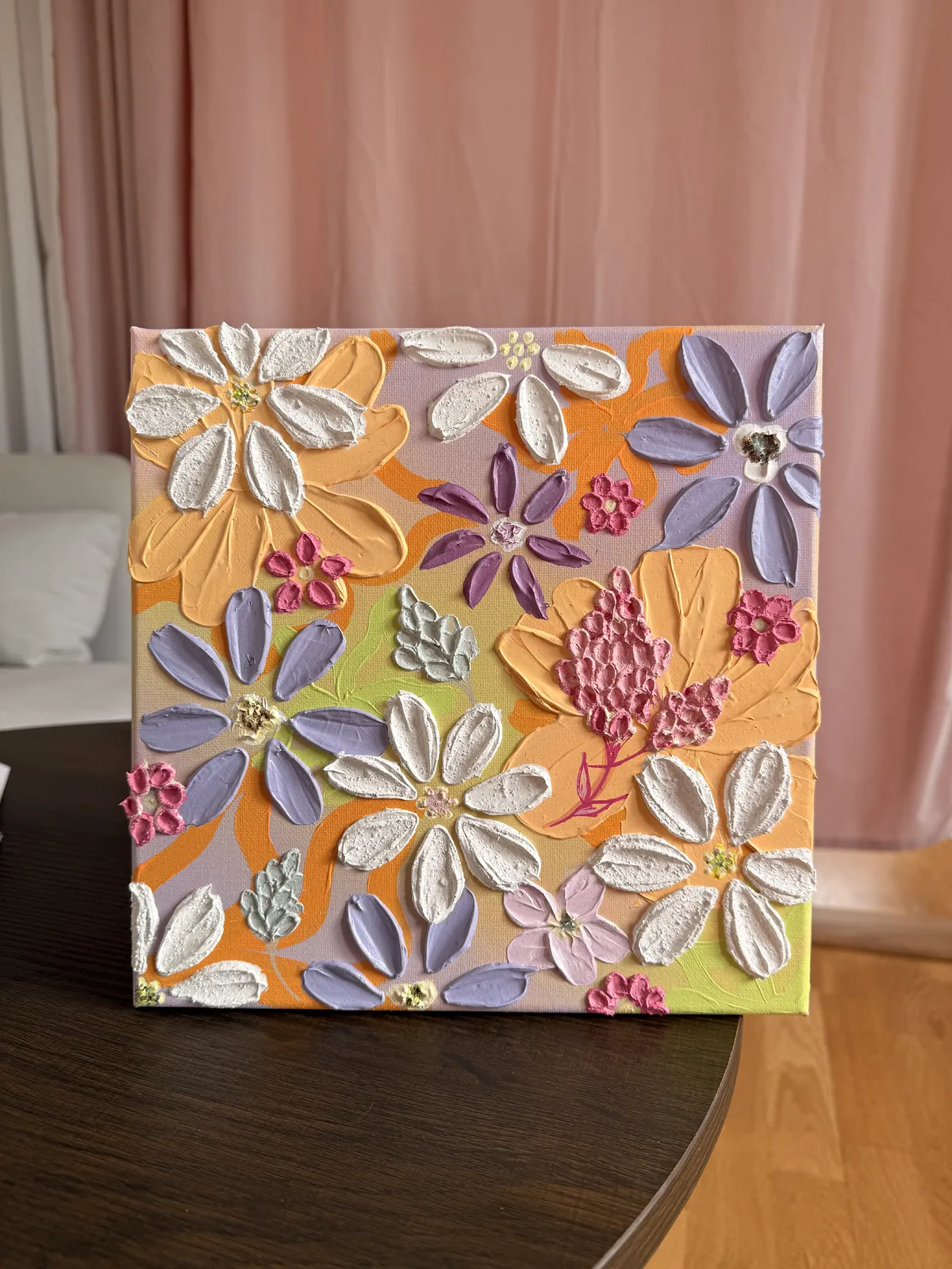Akrylmålning Floral series av Sabine Rådlund