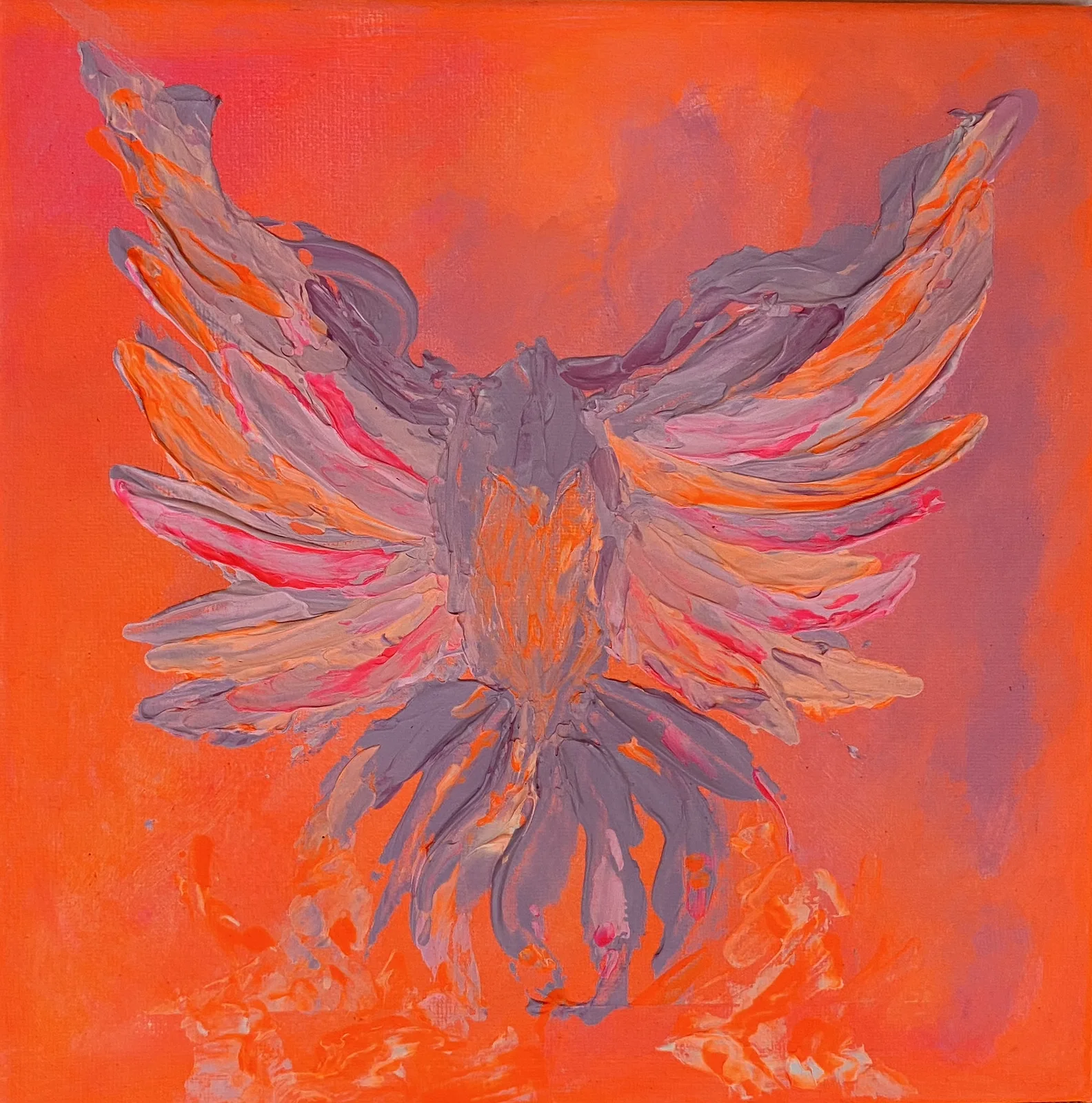 Akrylmålning Rising series av Sabine Rådlund