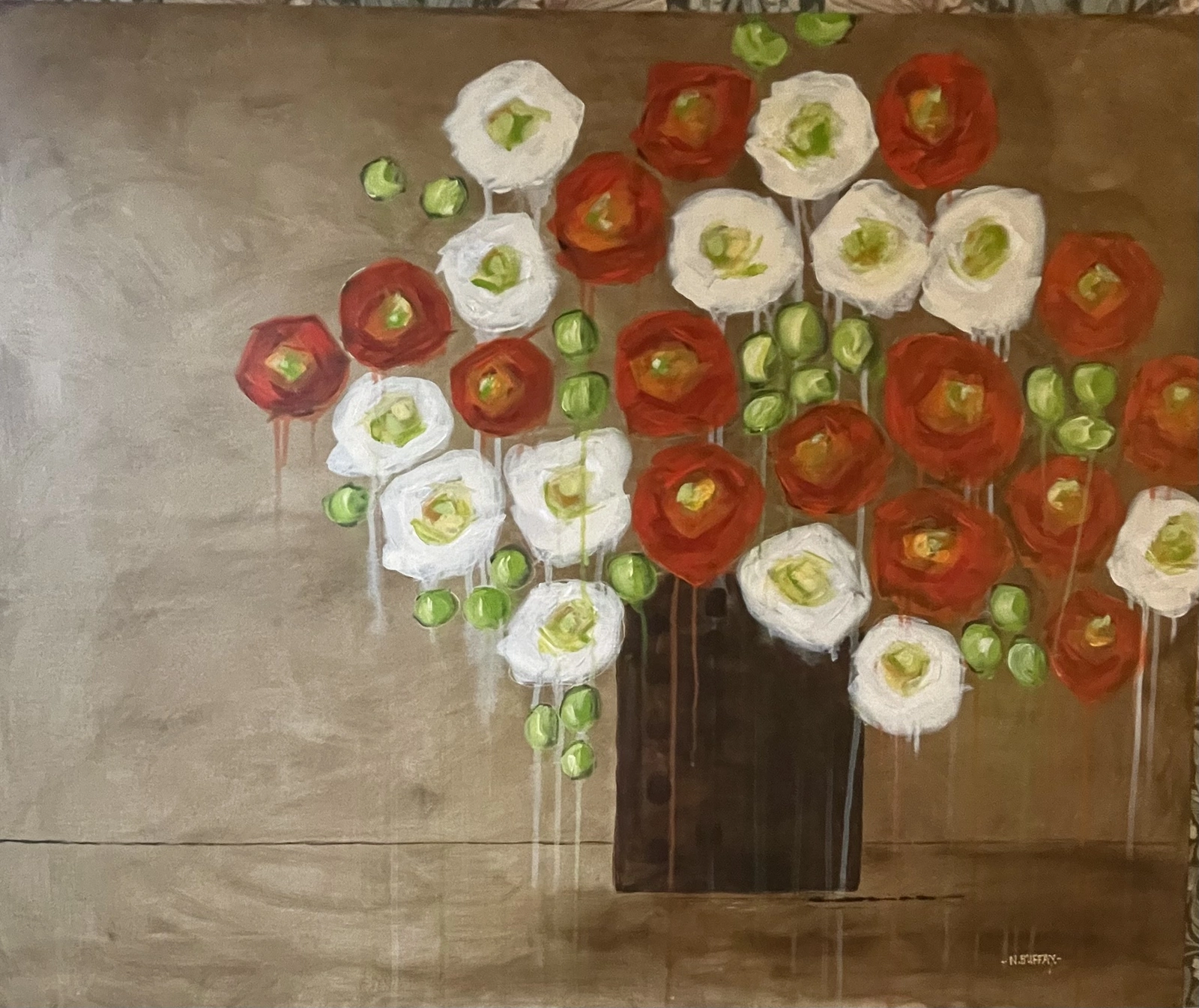 Akrylmålning Bouquet No.1 av Nathalie Buffay Thulin
