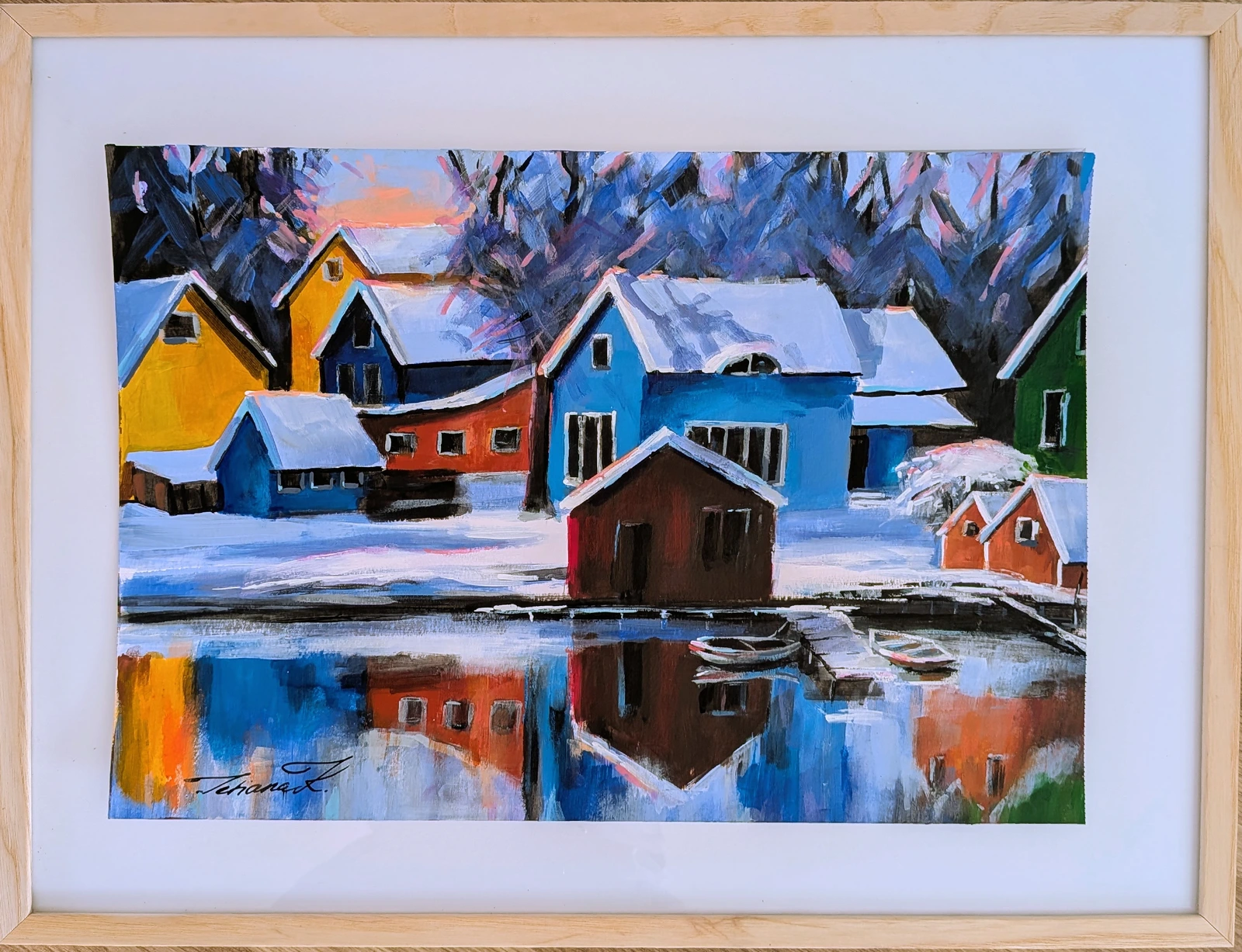 Akrylmålning Different Winter, fragment av Tetiana K