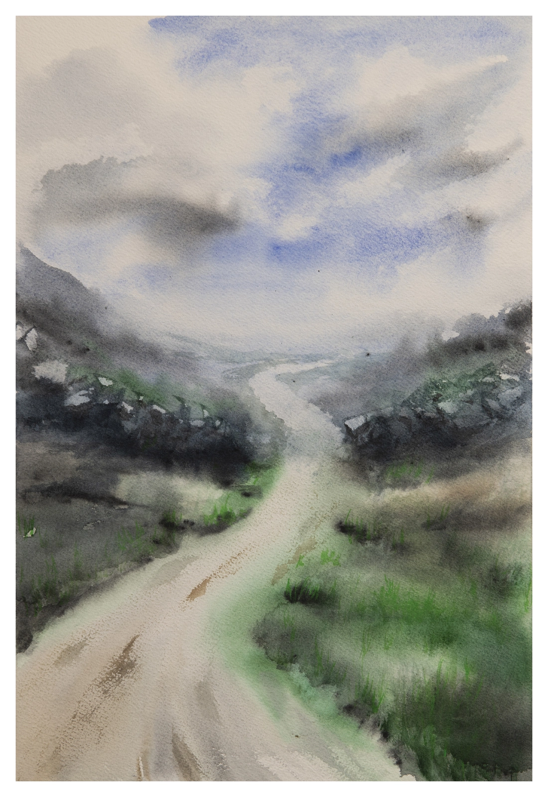 Akvarell The road av Mattias Norén
