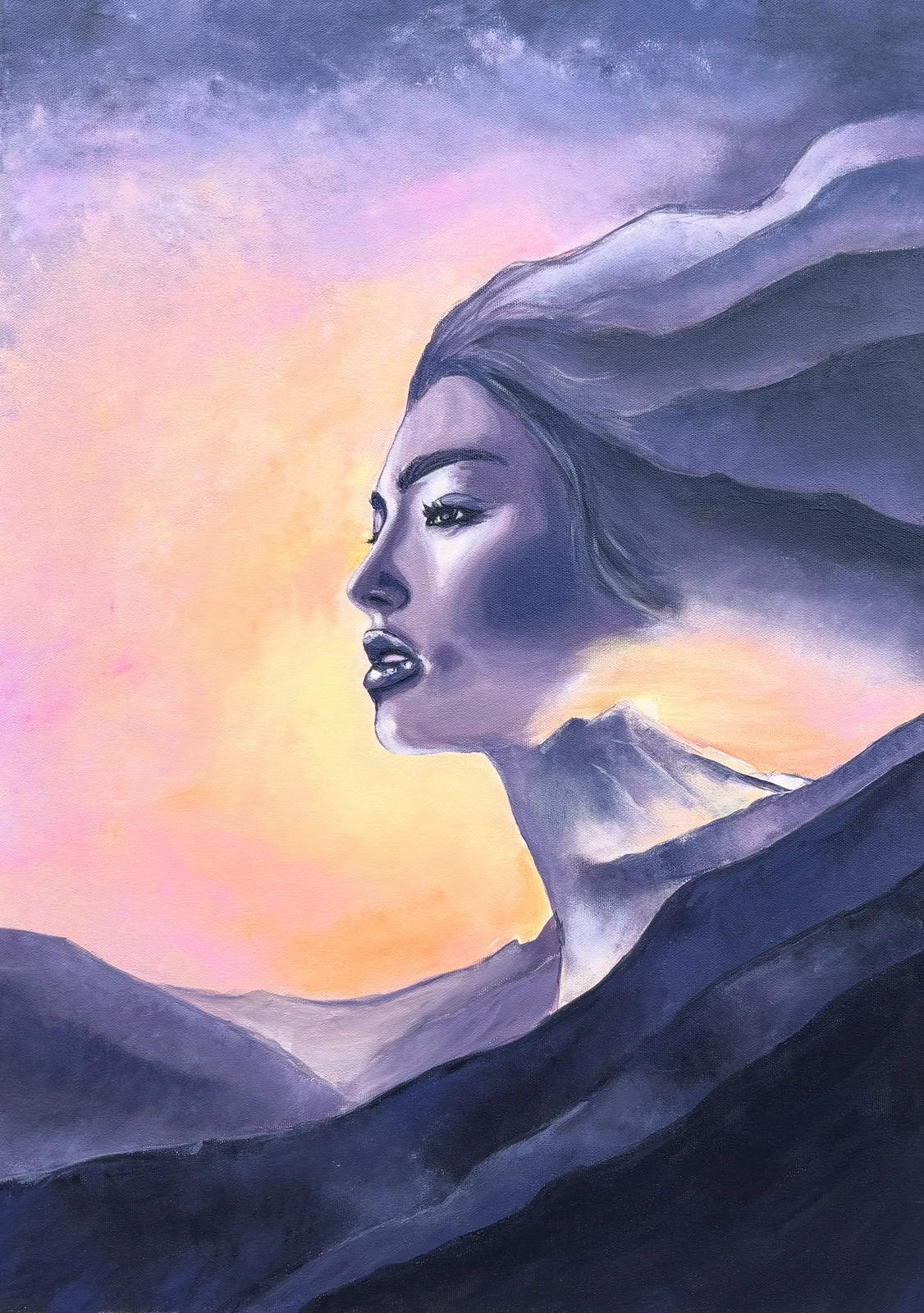 Akrylmålning The Mountain Inside av Alyona Siergieieva - Designfull Art