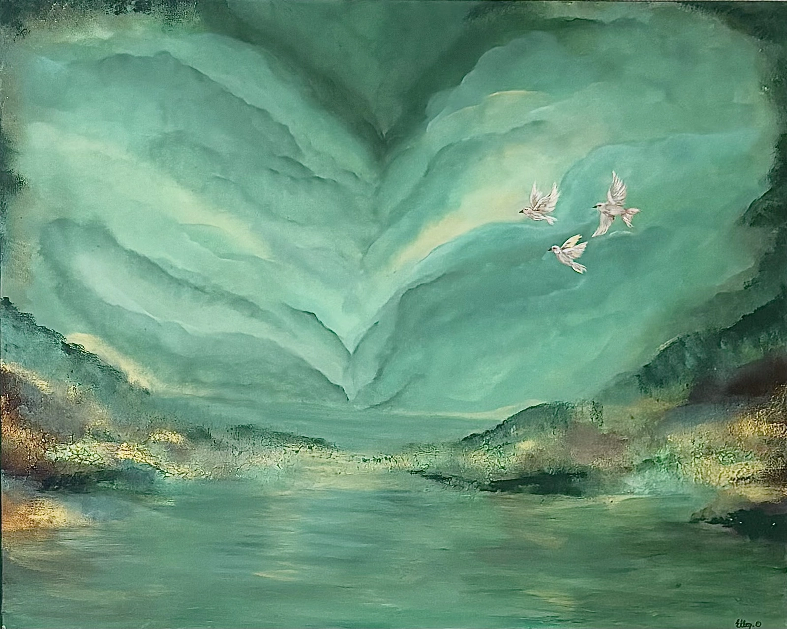 Akrylmålning Heart Of Nature av Ellen Olsson