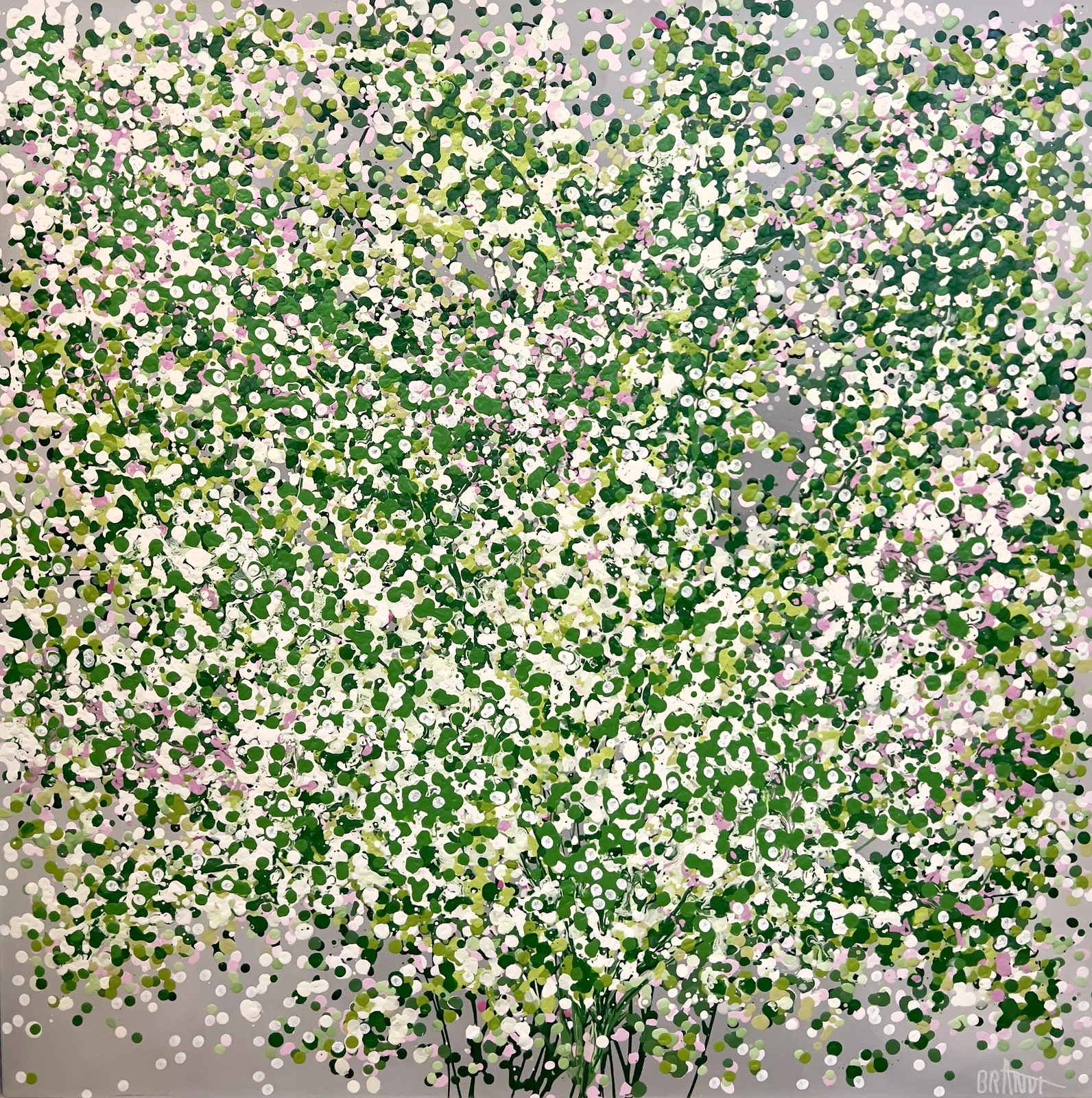 Akrylmålning Apple blossom canopy av Anna Artistockholm Brandt