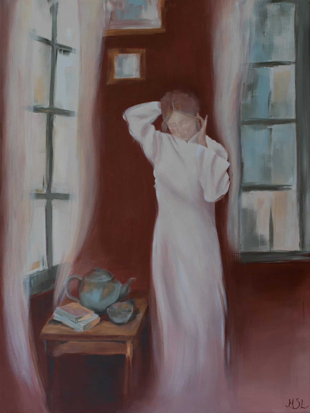 Akrylmålning In her Time av Marica Lindh