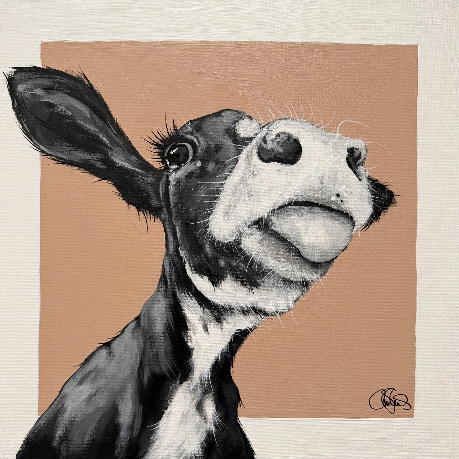 Akrylmålning COW 534 Hjördis av Matilda Skoglund