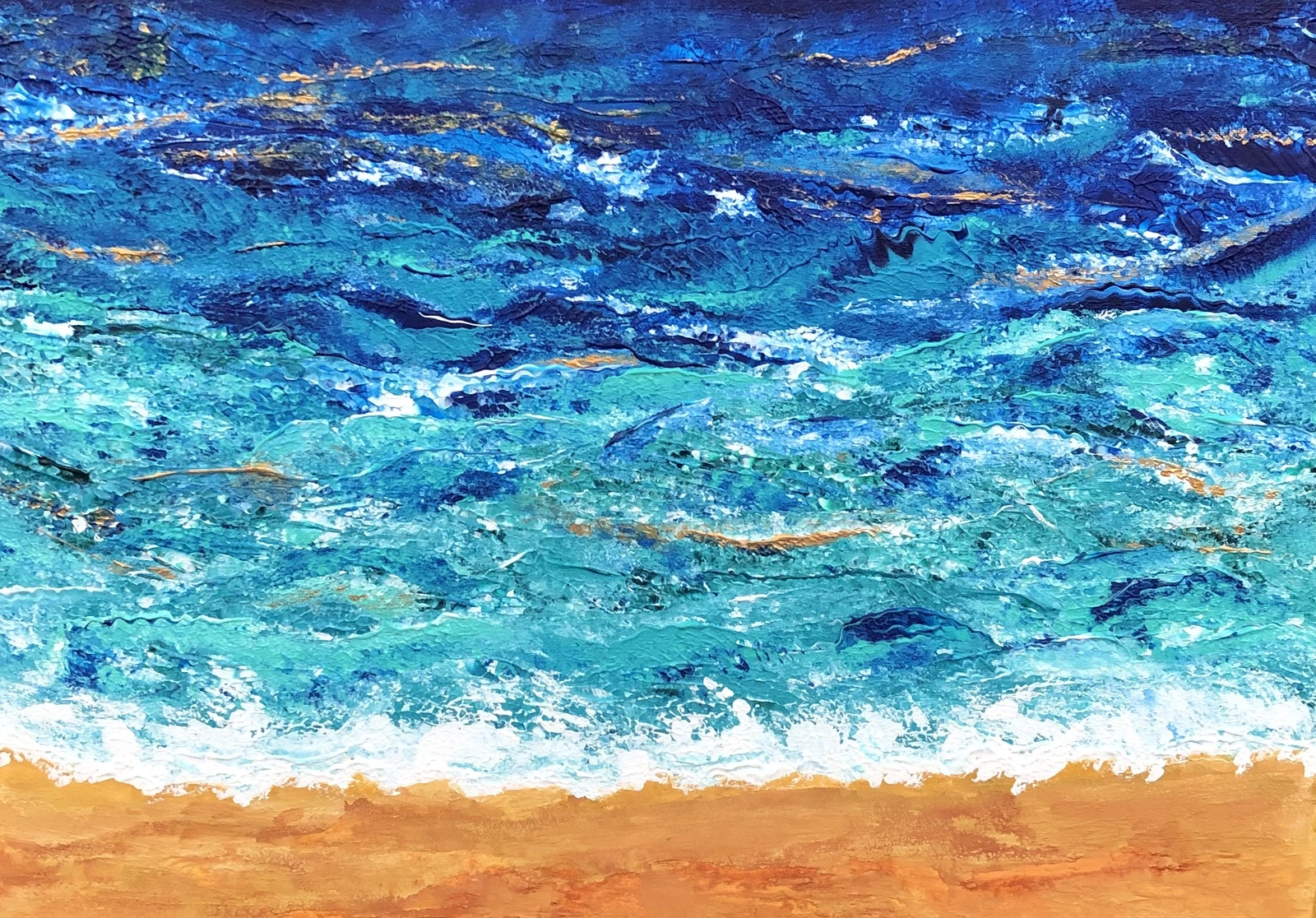 Akrylmålning Waves of blue av Hannah Winroth
