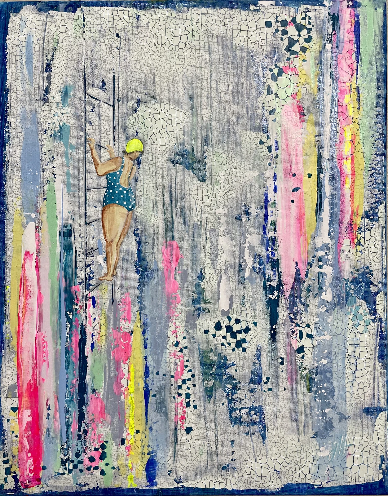 Akrylmålning Colourful Climb av Judit Hedelius