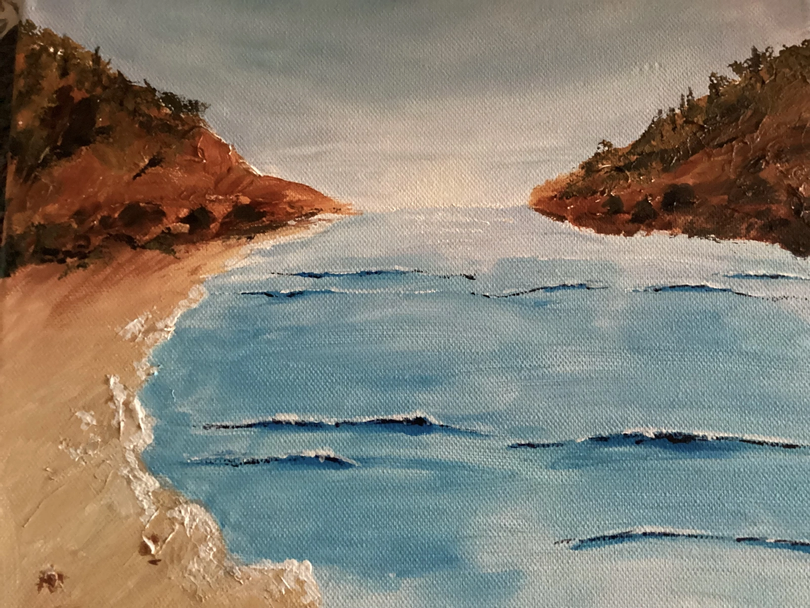 Akrylmålning Strandhäng av Jeanette Wadelius