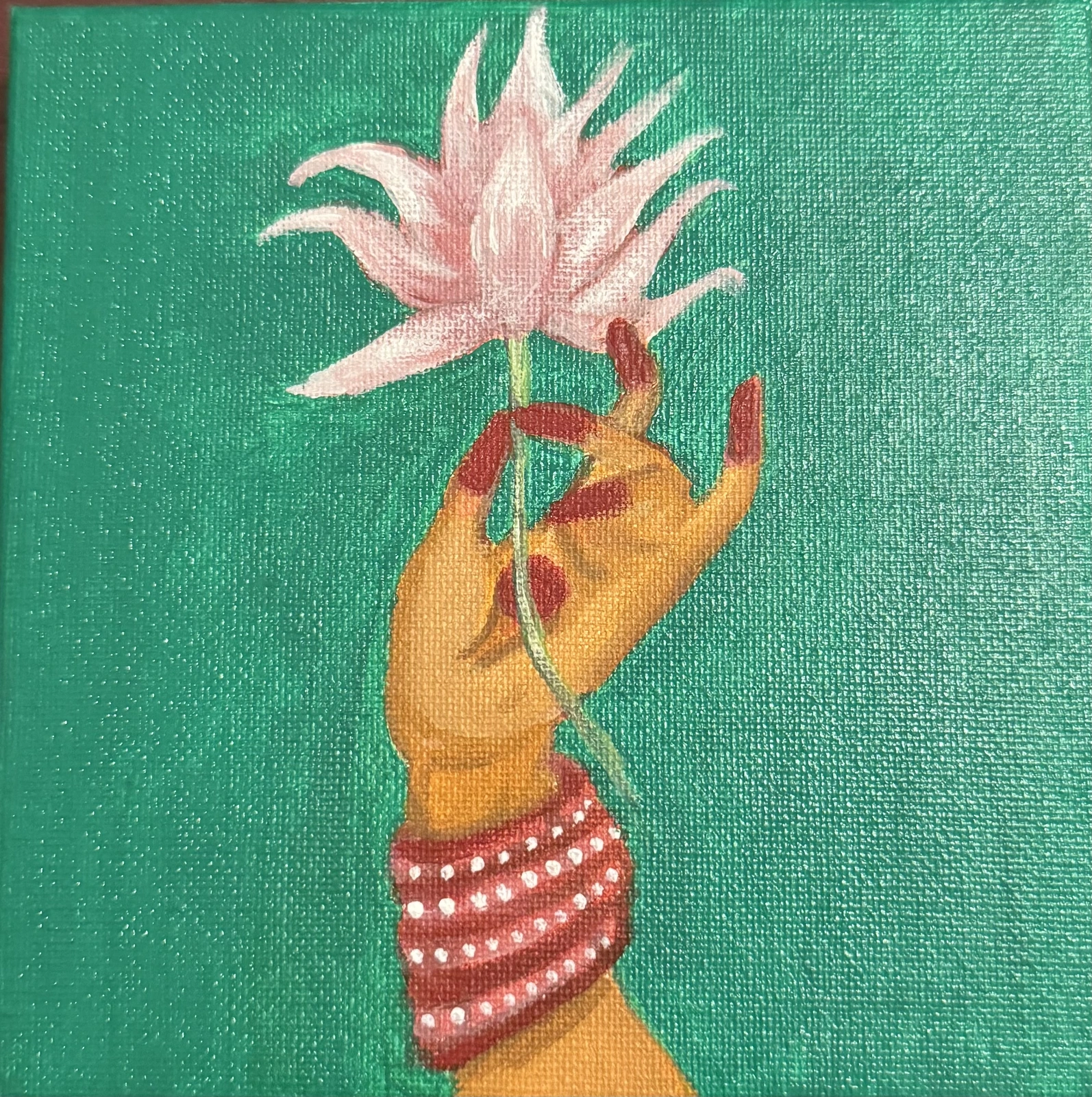 Akrylmålning Lotus av Akshaya Vidhya
