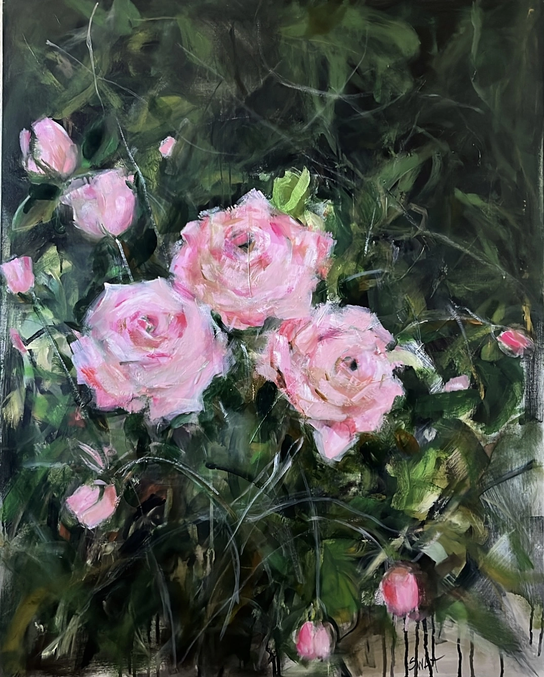 Akrylmålning Blommor „Vi sjön” av Ilona SWAT