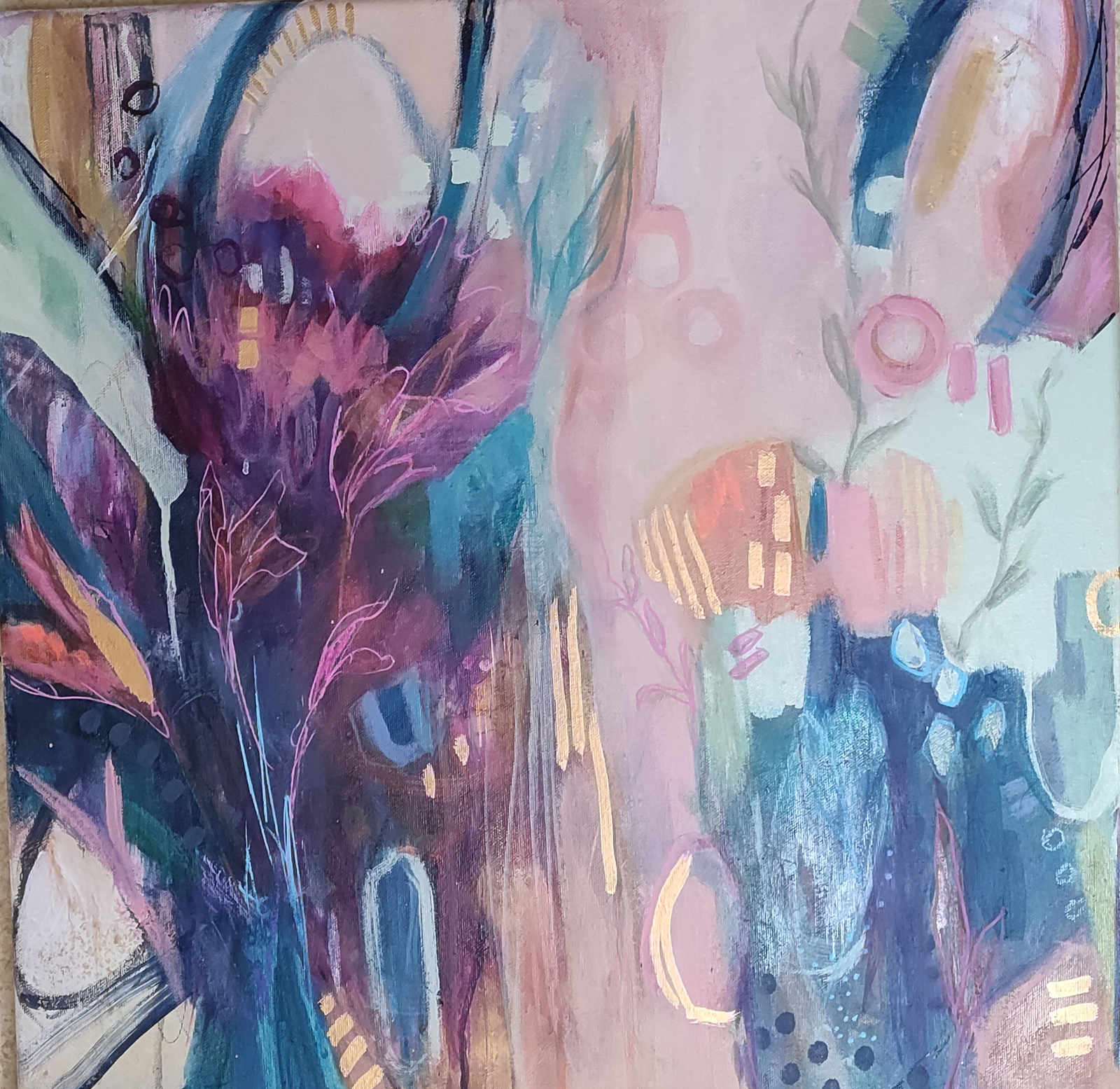 Akrylmålning Beautiful bloomery av Erika Vretström