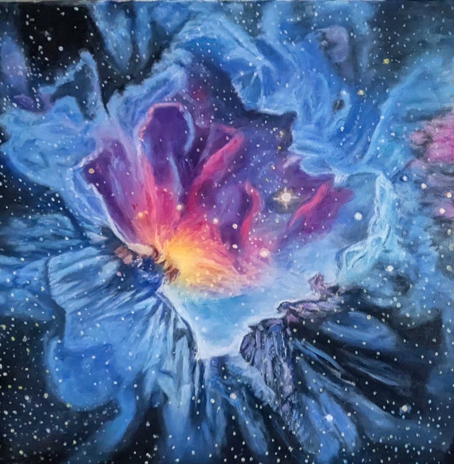 Oljemålning Nebulosa - där ljuset föds av Kajsa Stamenkovic