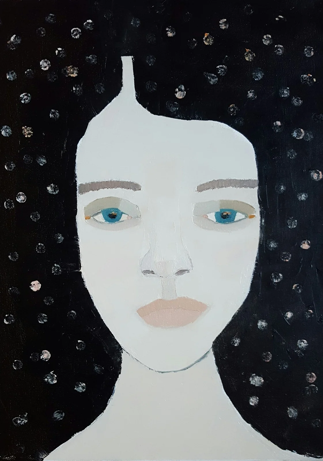 Oljemålning Dotted av Cecilia Ciscar