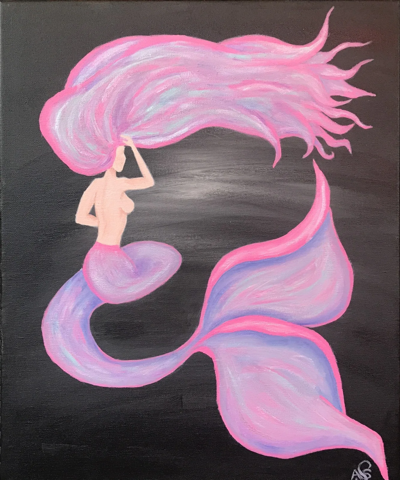 Akrylmålning Waiting Blush av Ann-Sofie Stjernkvist