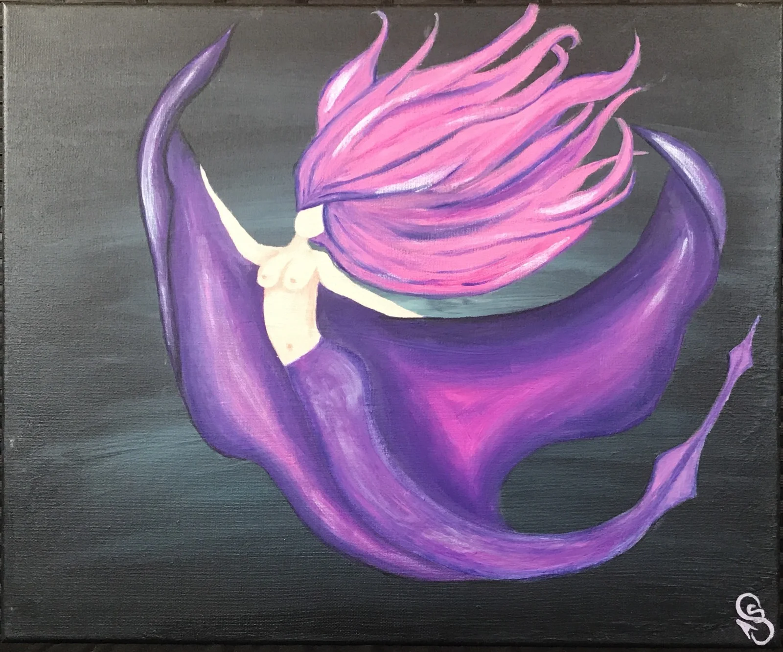 Akrylmålning Purple Sting av Ann-Sofie Stjernkvist