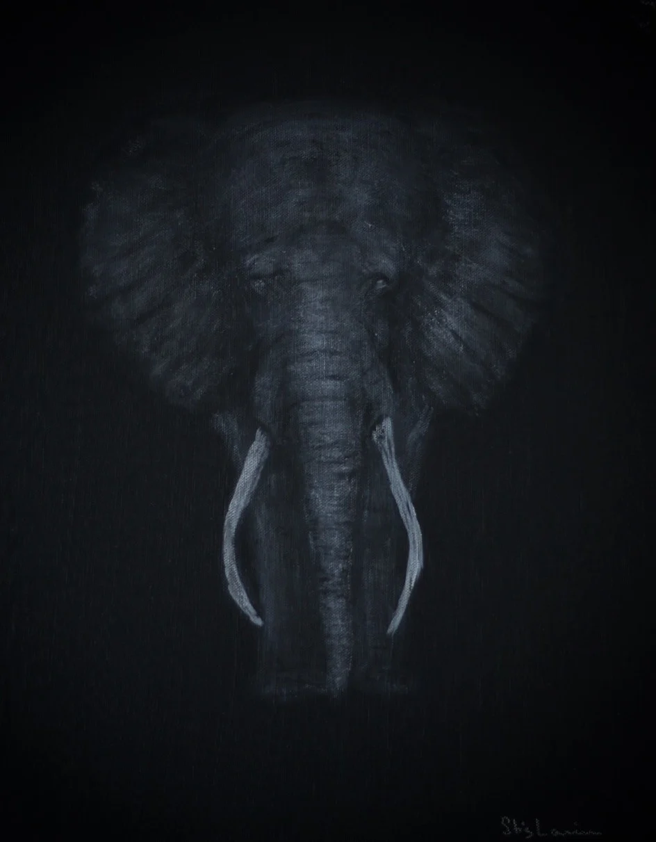Akrylmålning Elefant  nr.  407 av Stig Laurin