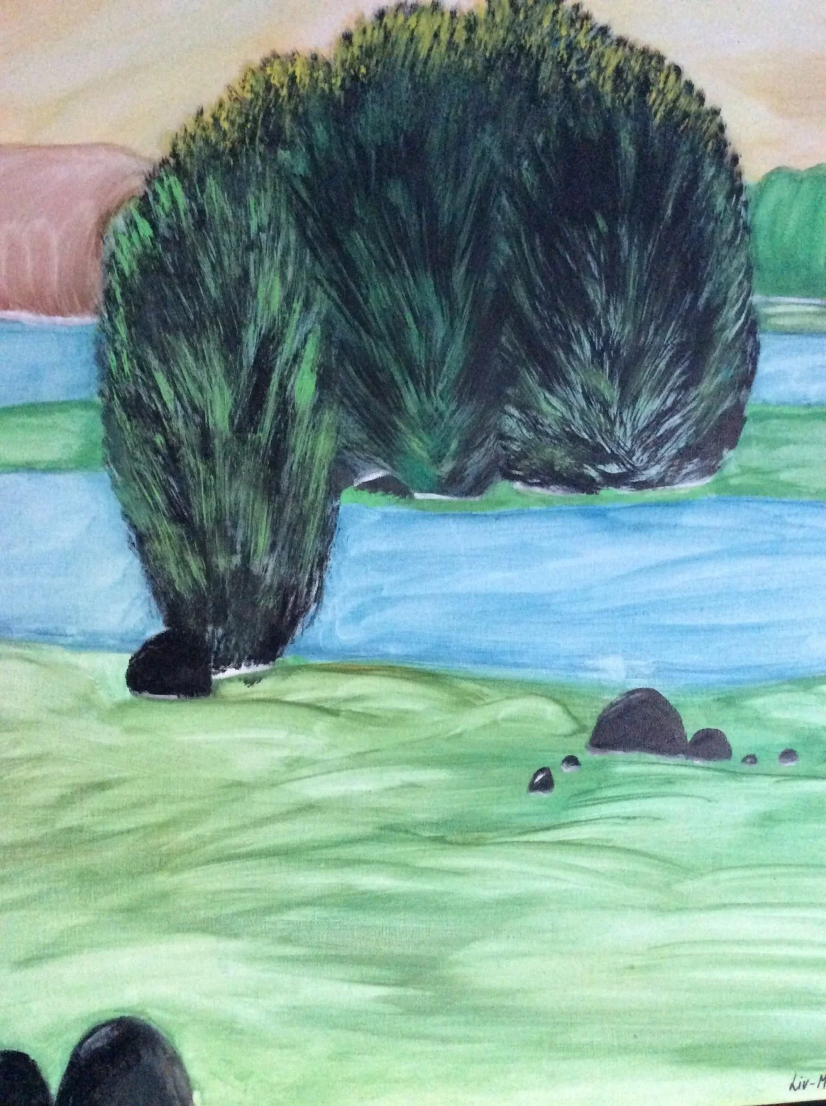 Akrylmålning Tjärnet av Liv-Marit Grönland