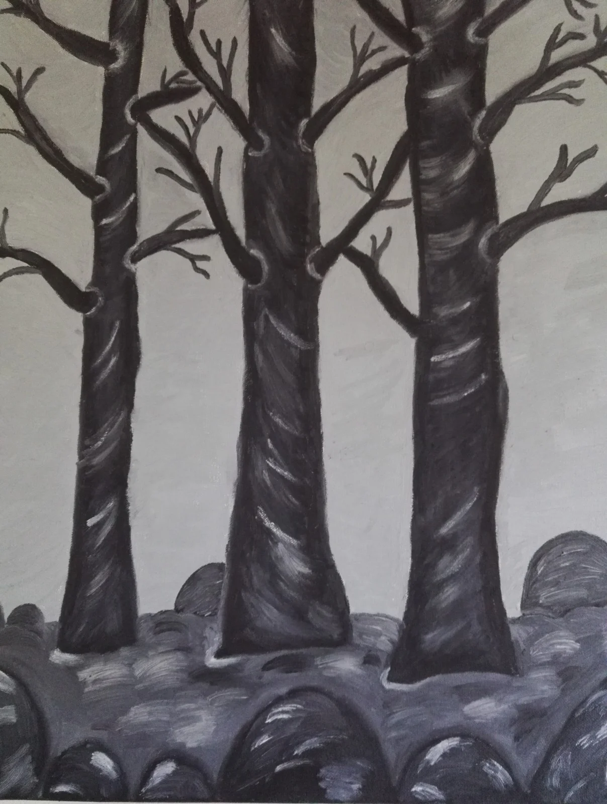 Oljemålning Mörker av Liv-Marit Grönland