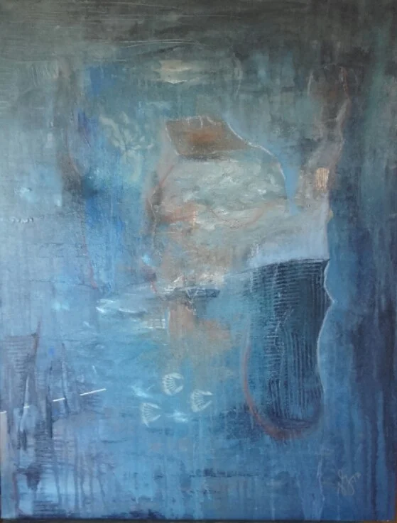 Akrylmålning My blue world I av Marie Johansson
