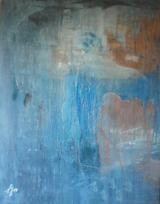 Akrylmålning My blue world II av Marie Johansson