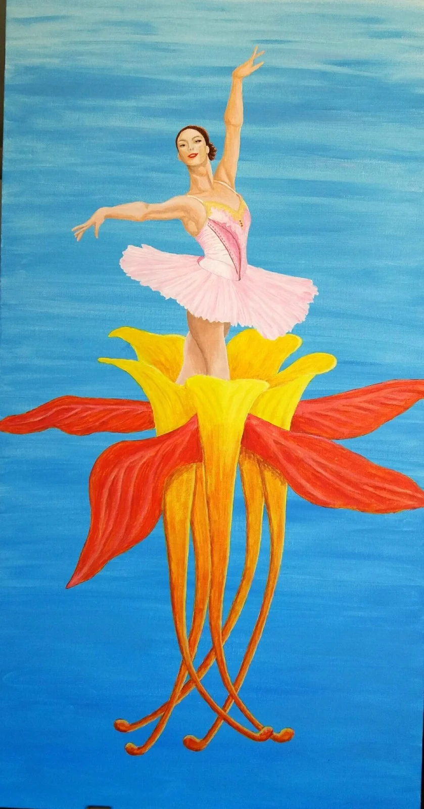 Akrylmålning Akleja o ballerina - 2 av Gösta Lindunger