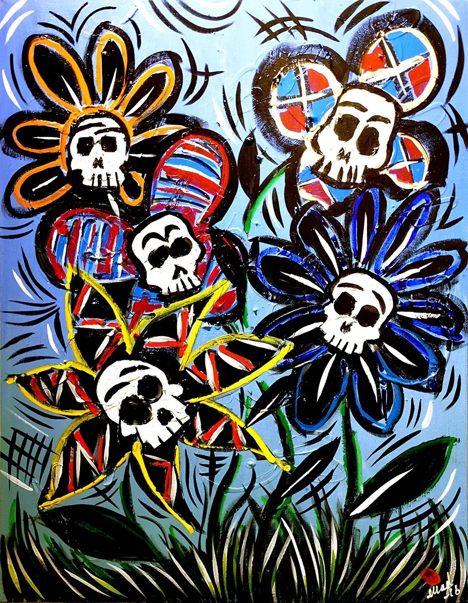 Akrylmålning Living deadflowers av Magnus Dacke