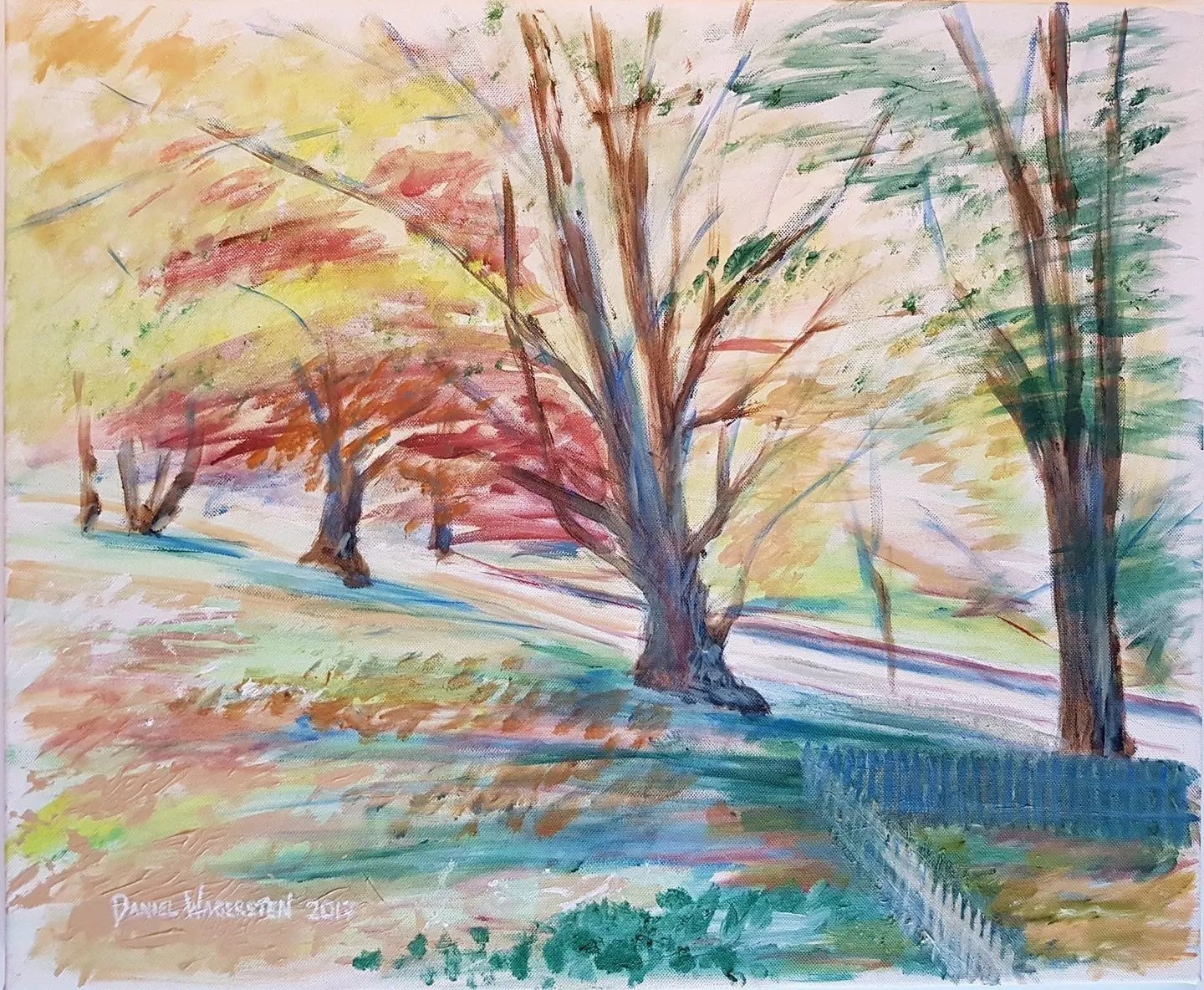 Akrylmålning Hasselbacken, Uddevalla av Daniel Wagersten