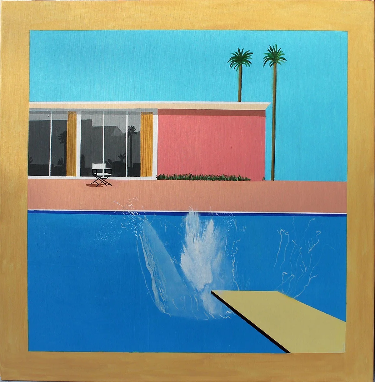 Oljemålning A bigger splash av Tony Fischier