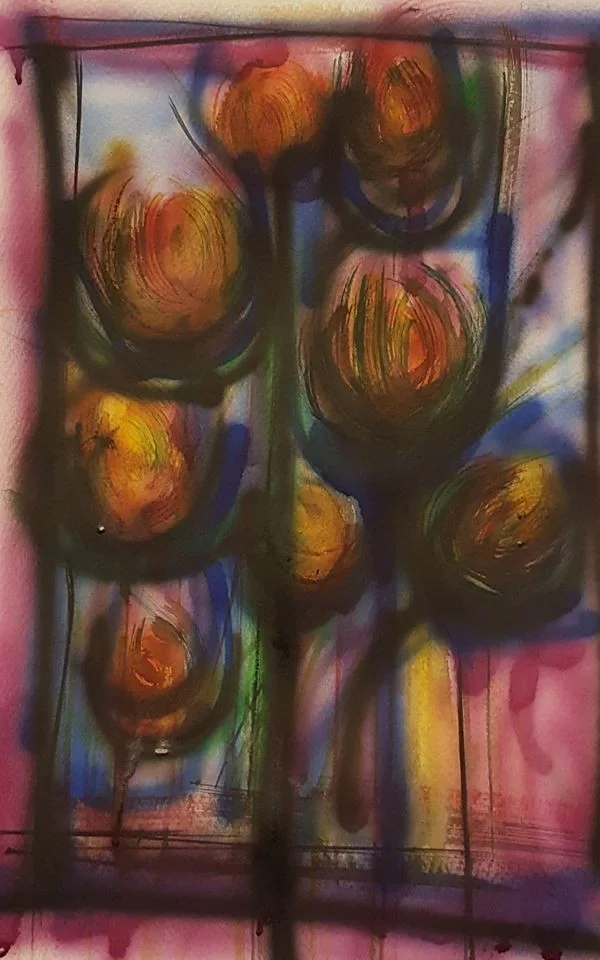 Akvarell Soft flowers av Åsa Edlund