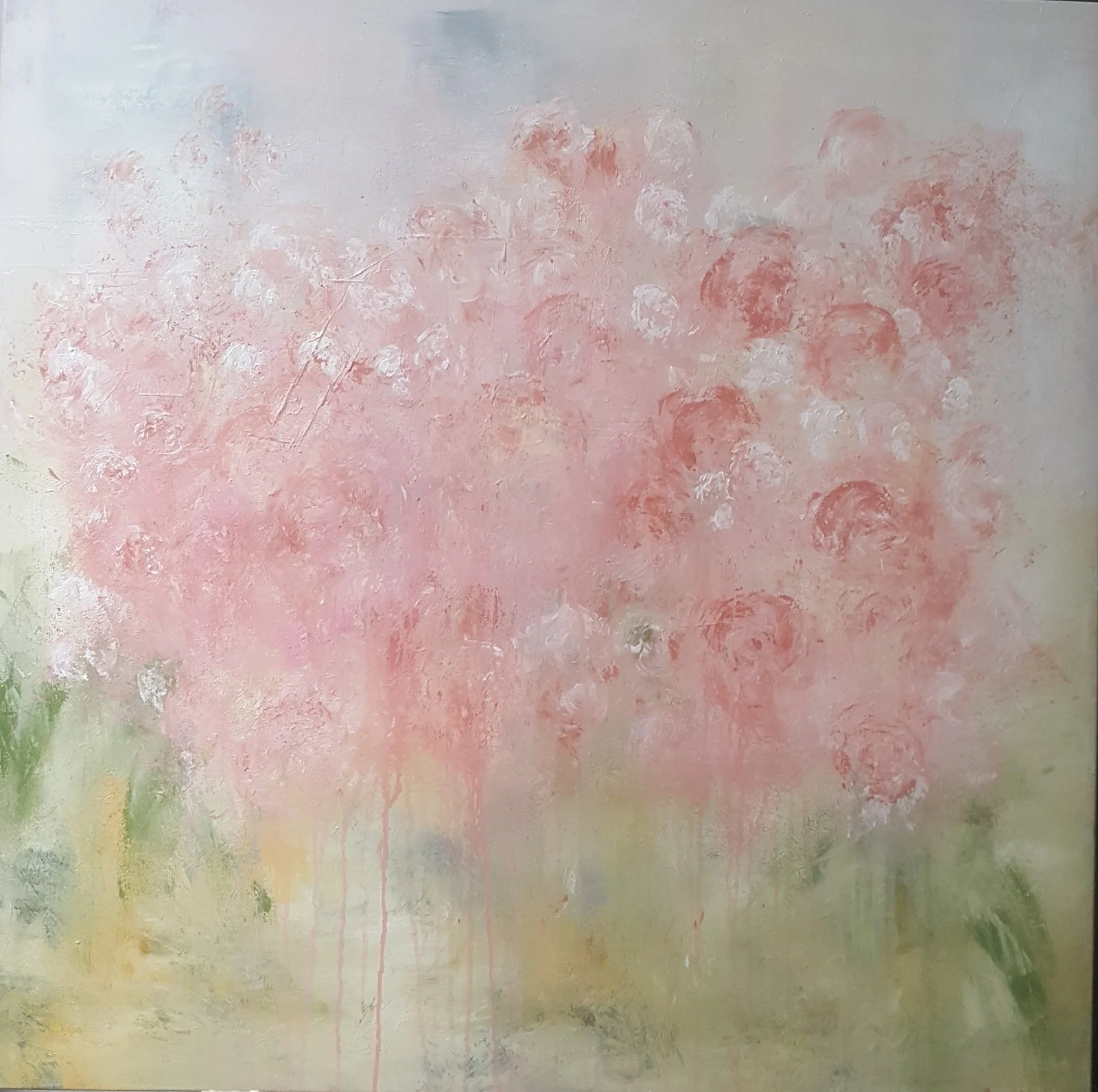 Akrylmålning My pink roses av Jonna Löfdahl